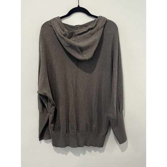 Bryn Walker Jacket Women’s Medium Full Zip Hoodie Brown Cotton Dolman Sleeve - Picture 2 of 7